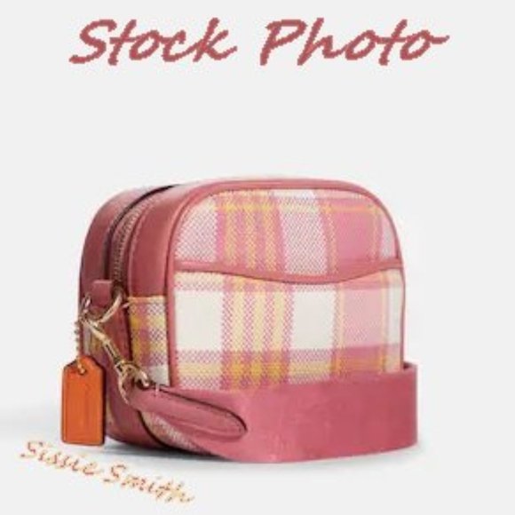 Mini Dempsey Camera Bag with Garden Plaid Print & Coach Patch - Picture 12 of 15